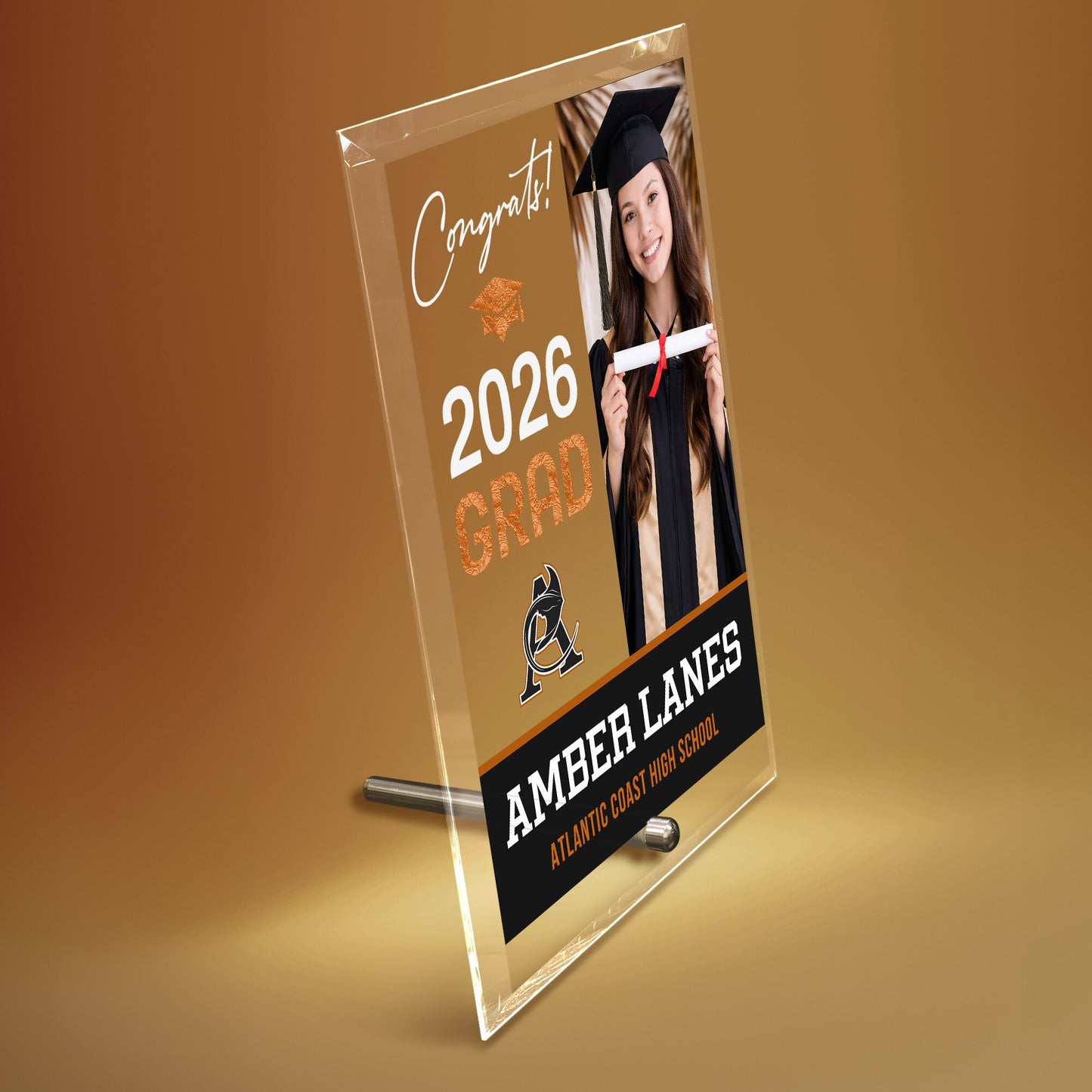 Atlantic Coast High School Glass Plaque Design 4