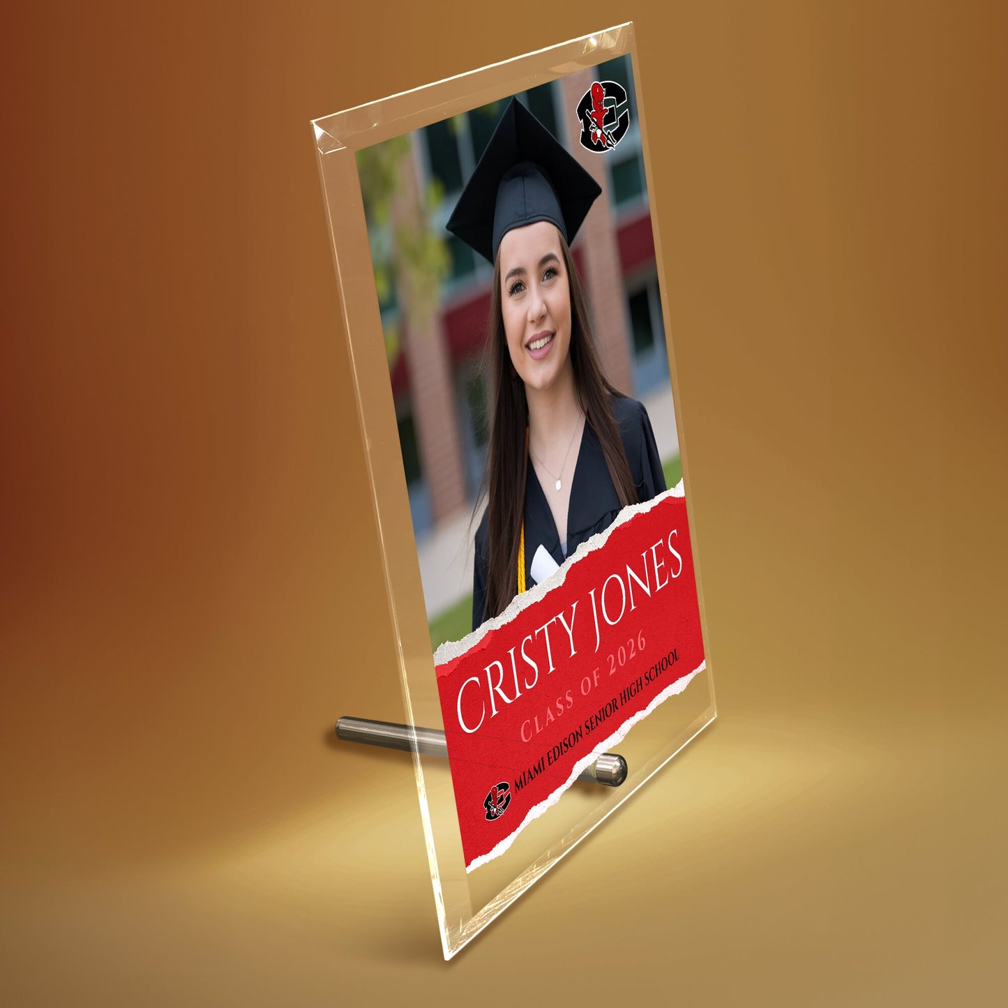 Miami Edison Senior High School Glass Plaque Design 3