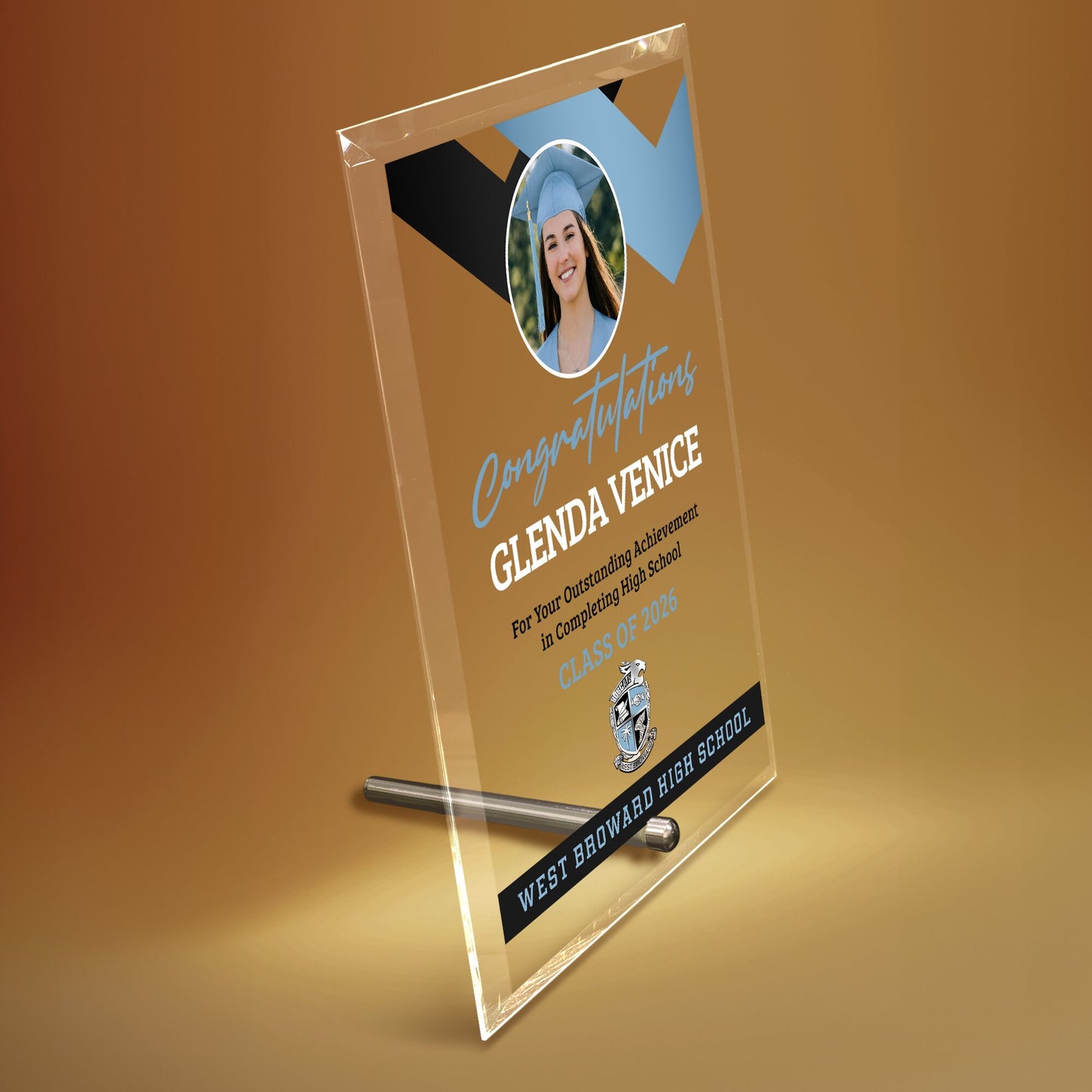 West Broward High School Glass Plaque Design 1