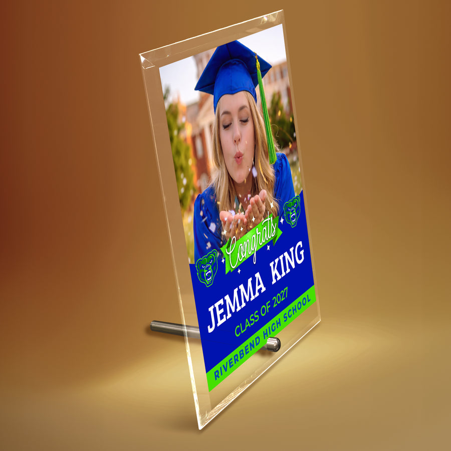 Riverbend High School Glass Plaque Design 6