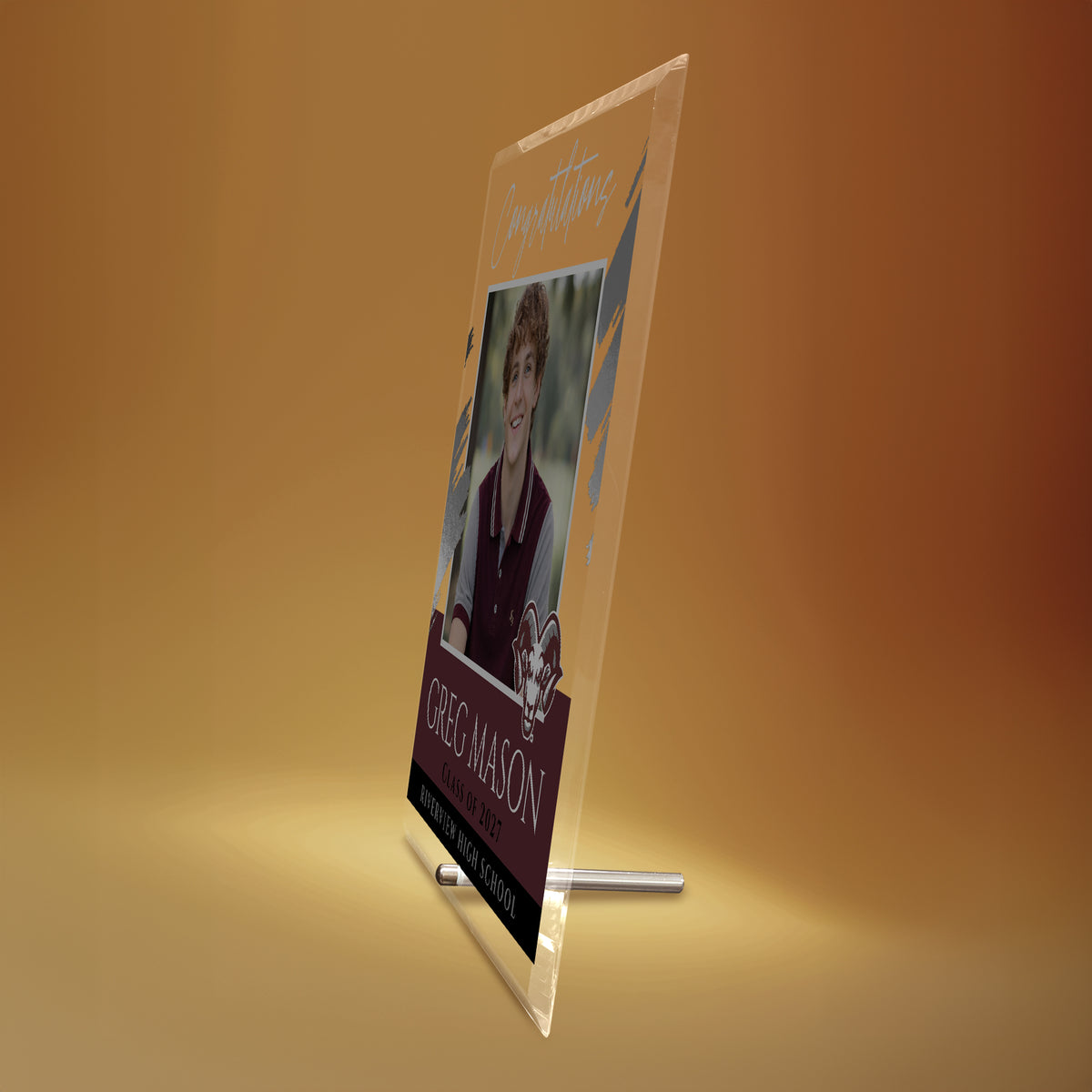 Riverview High School Glass Plaque Design 5
