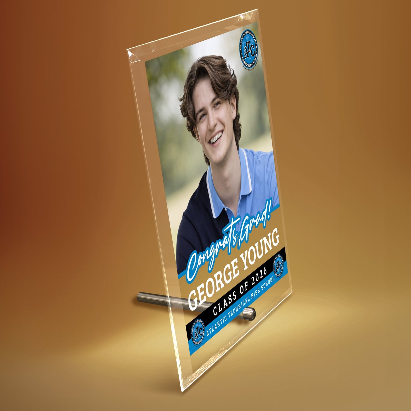 Atlantic Technical High School Glass Plaque Design 2