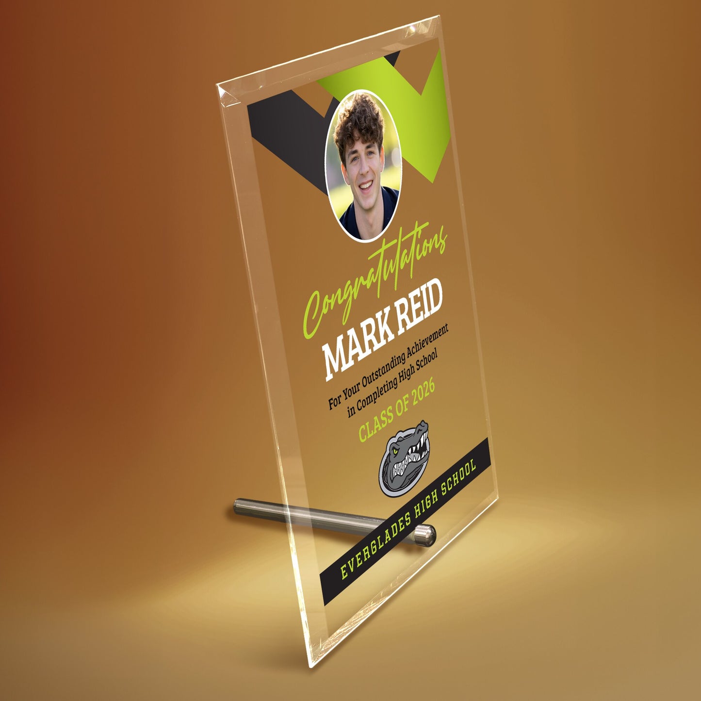 Everglades High School Glass Plaque Design 1