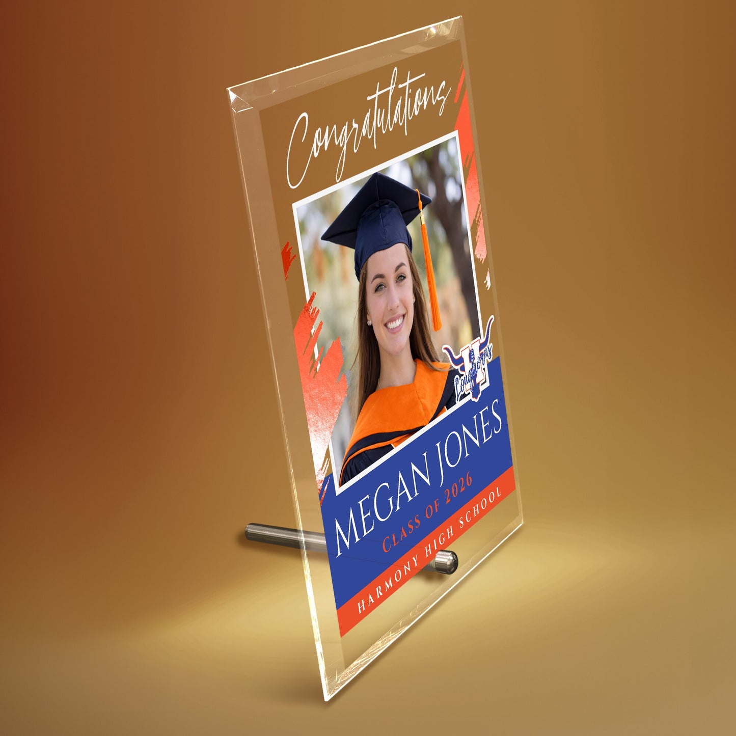 Harmony High School Glass Plaque Design 5