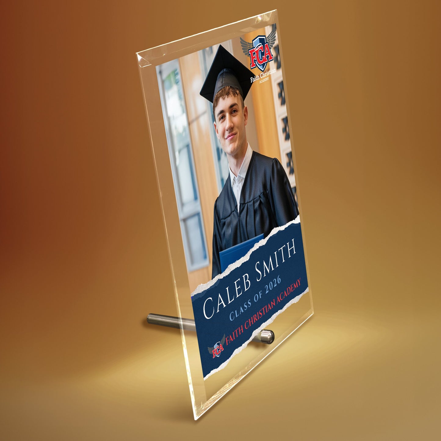 Faith Christian Academy Glass Plaque Design 3