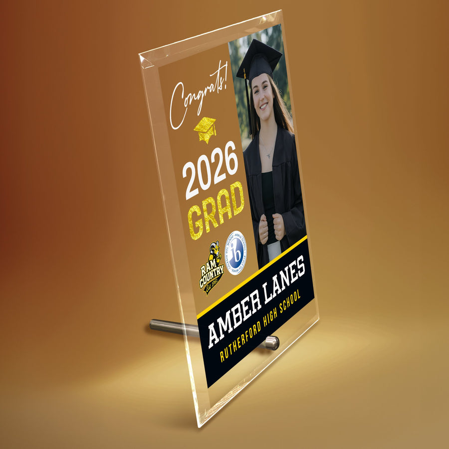 Rutherford High School Glass Plaque Design 4