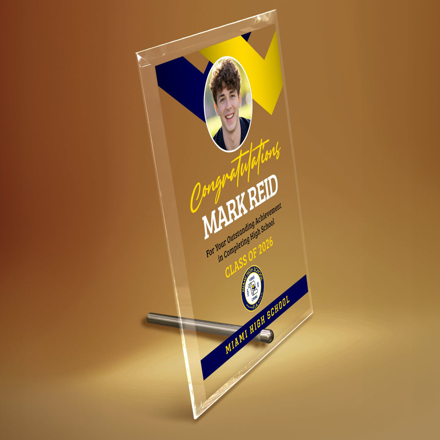 Miami High School Glass Plaque Design 1