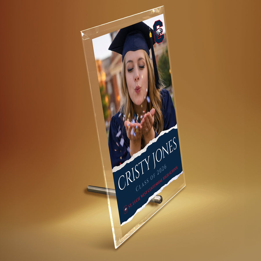 St. Lucie West Centennial High School Glass Plaque Design 3