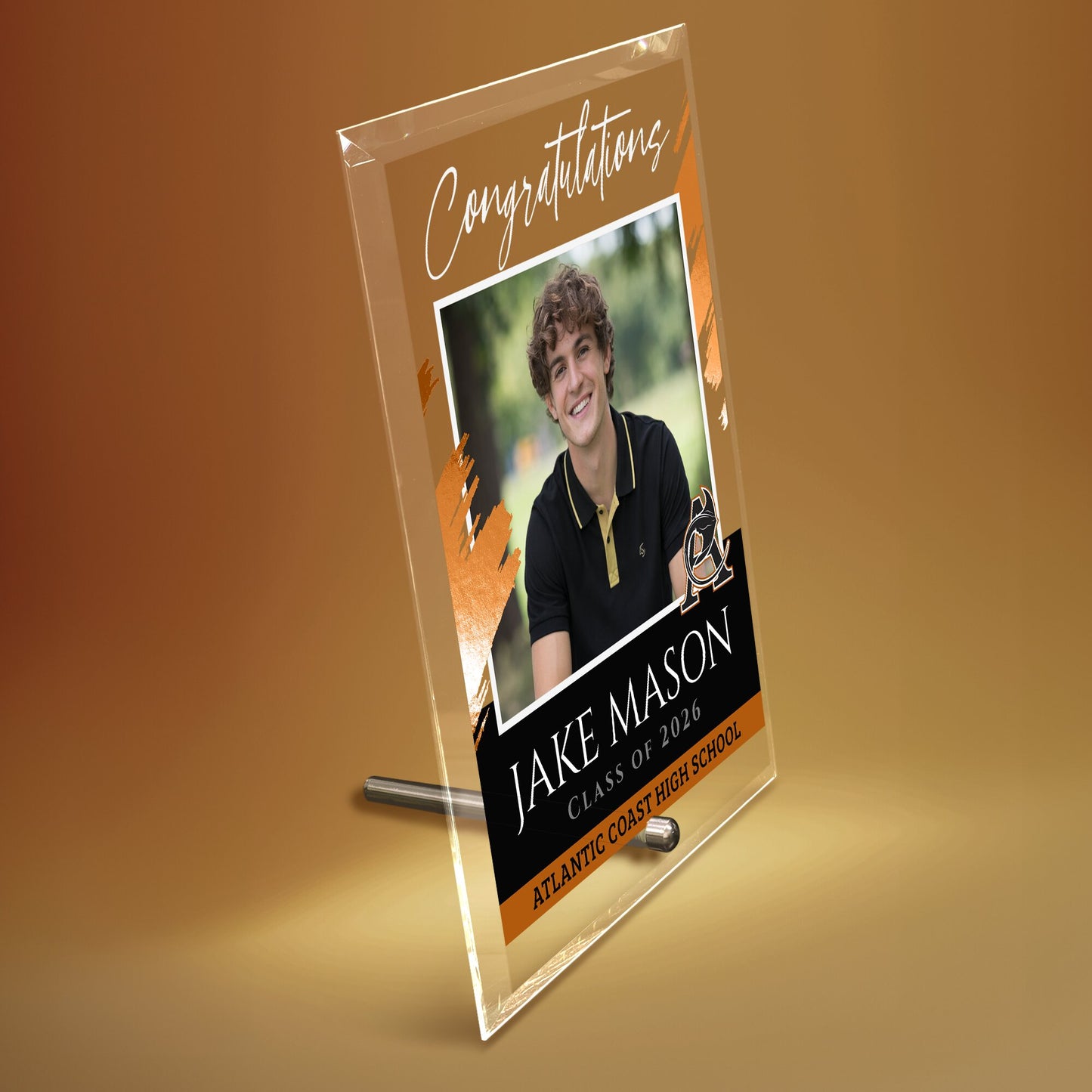 Atlantic Coast High School Glass Plaque Design 5