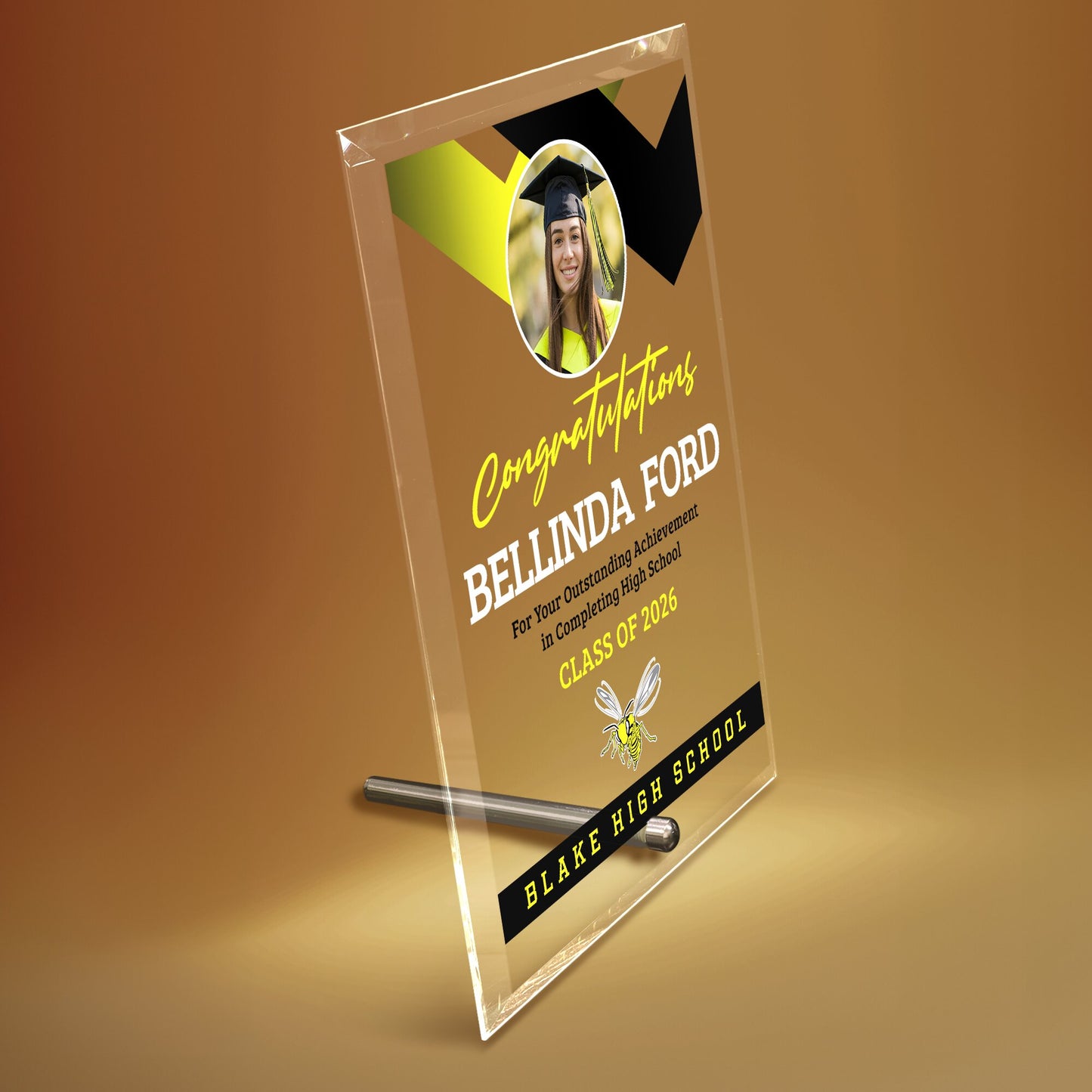 Blake High School Glass Plaque Design 1