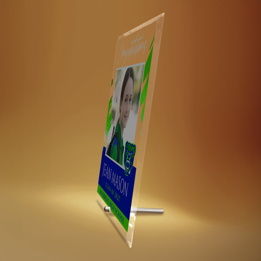 Riverbend High School Glass Plaque Design 5