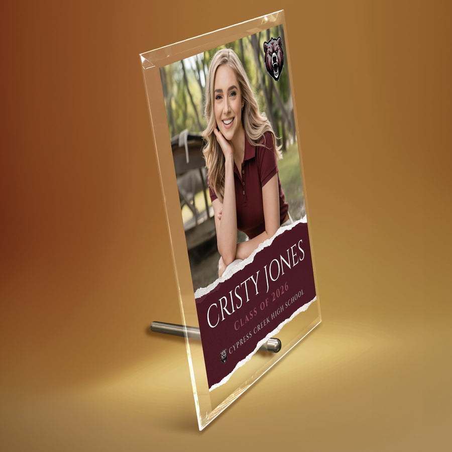 Cypress Creek High School Glass Plaque Design 3