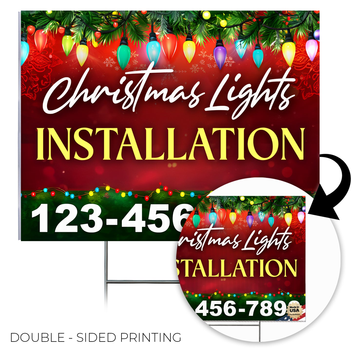 Christmas Lights Installation Yard Sign Design 7