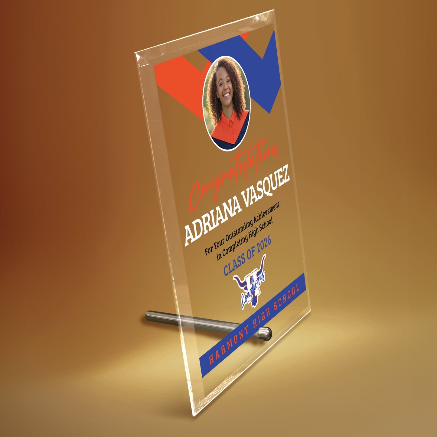 Harmony High School Glass Plaque Design 1