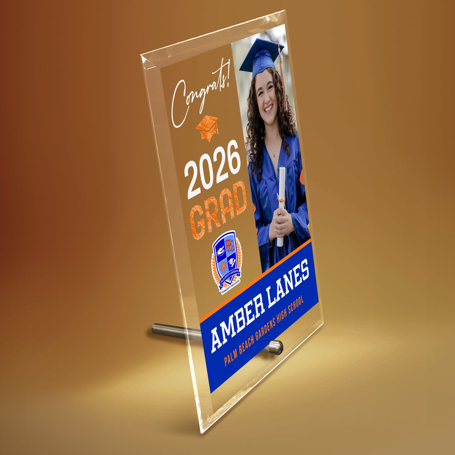 Palm Beach Gardens High School Glass Plaque Design 4