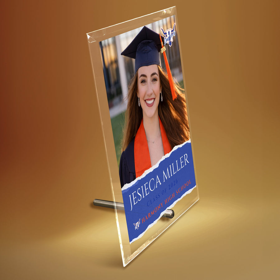 Harmony High School Glass Plaque Design 3