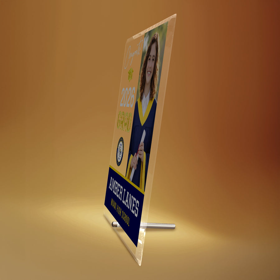 Miami High School Glass Plaque Design 4