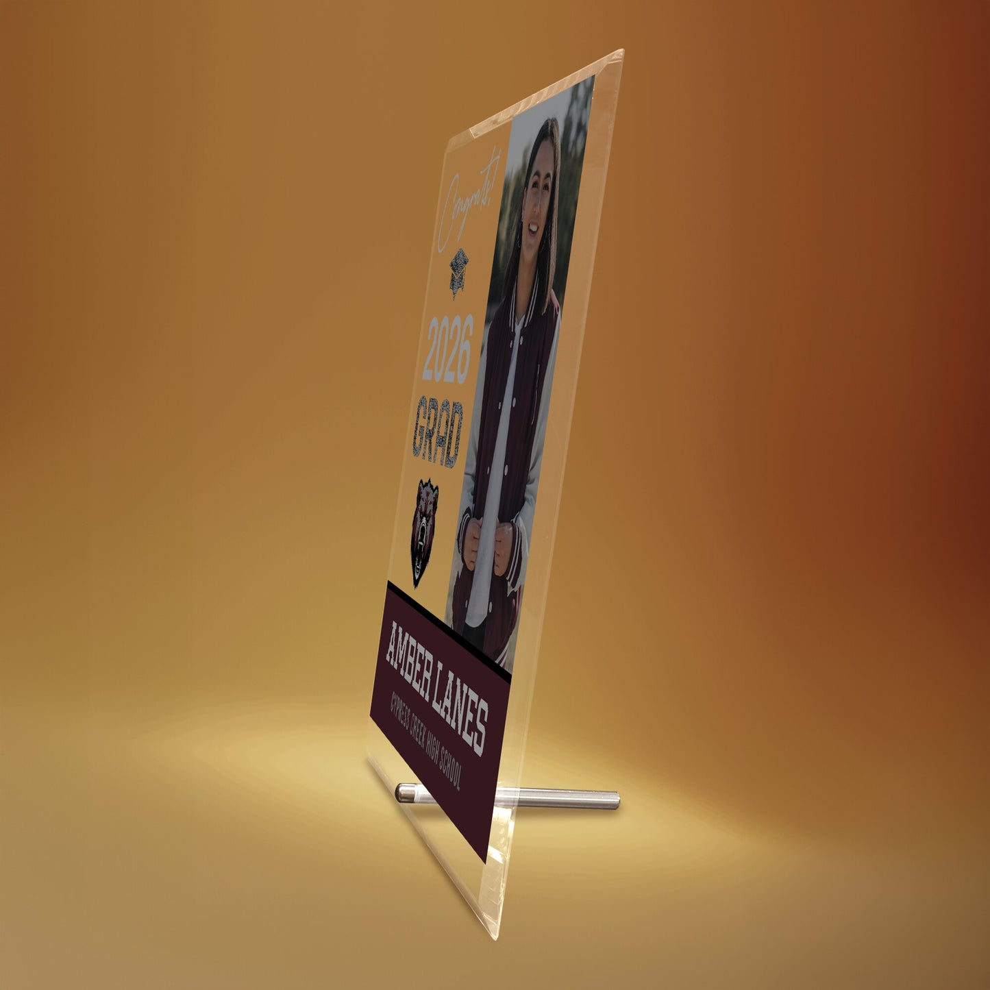 Cypress Creek High School Glass Plaque Design 4