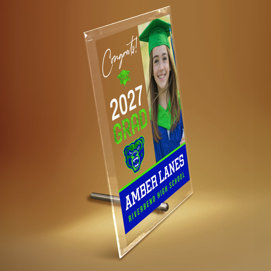 Riverbend High School Glass Plaque Design 4