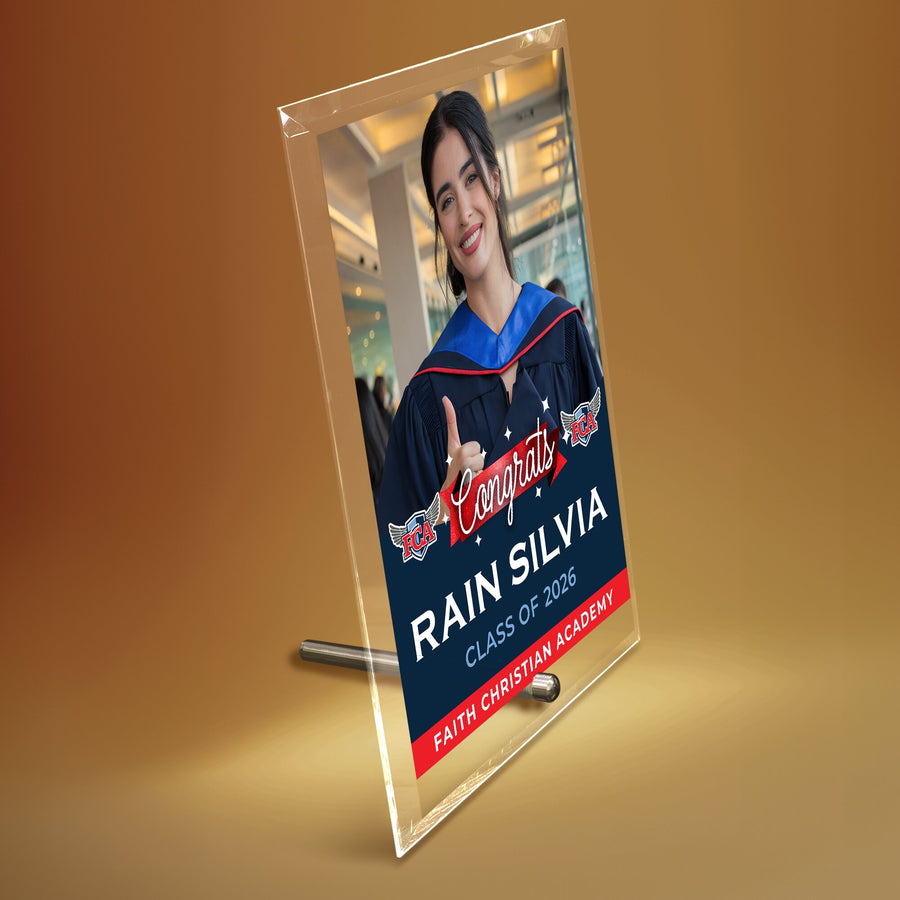 Faith Christian Academy Glass Plaque Design 6