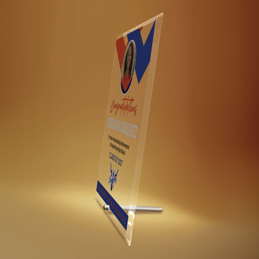 Harmony High School Glass Plaque Design 1