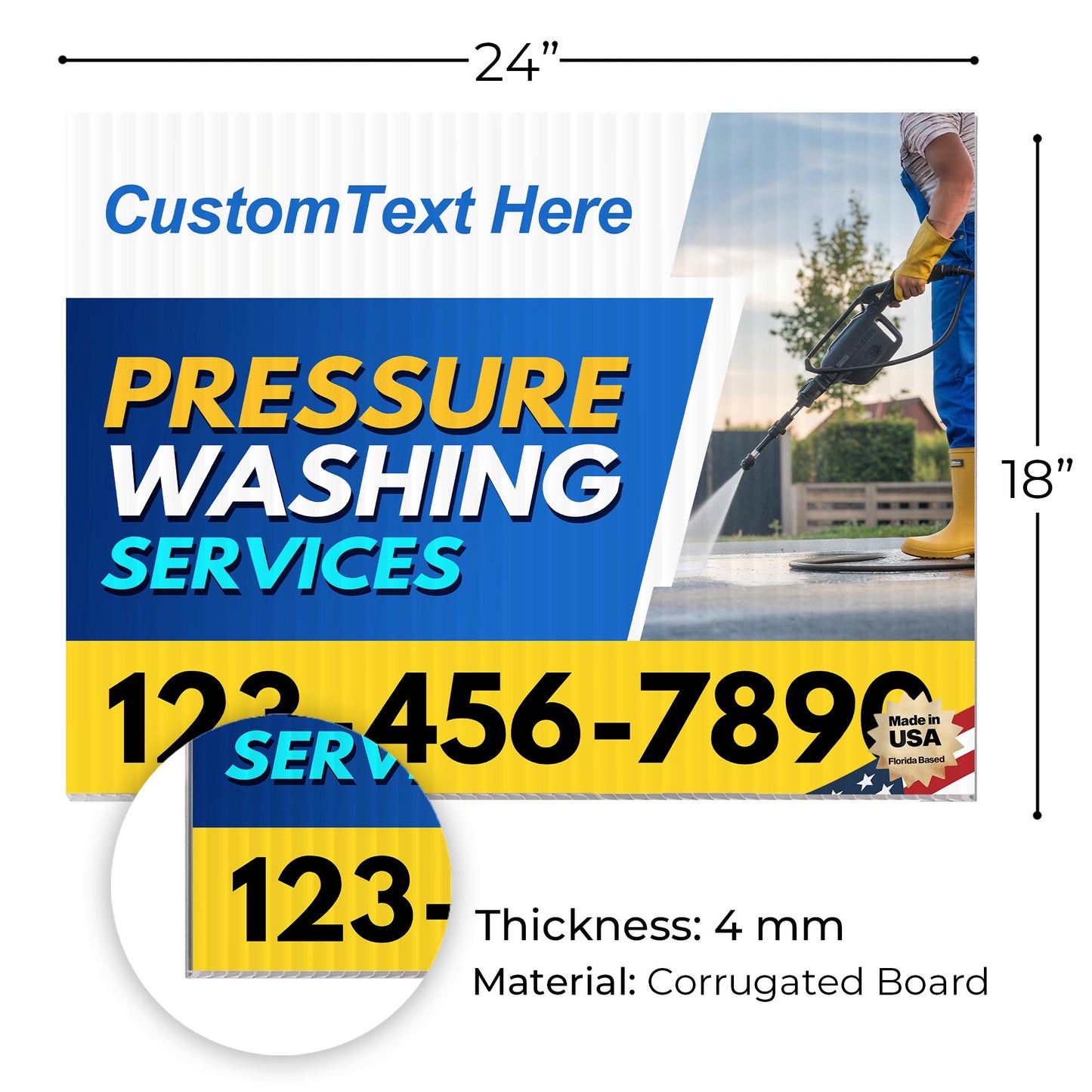 Pressure Washing Services Yard Sign Design 1 -  BFS-PWS-24X18-DS-D1-BFS-PWS--24X18-SS-D1