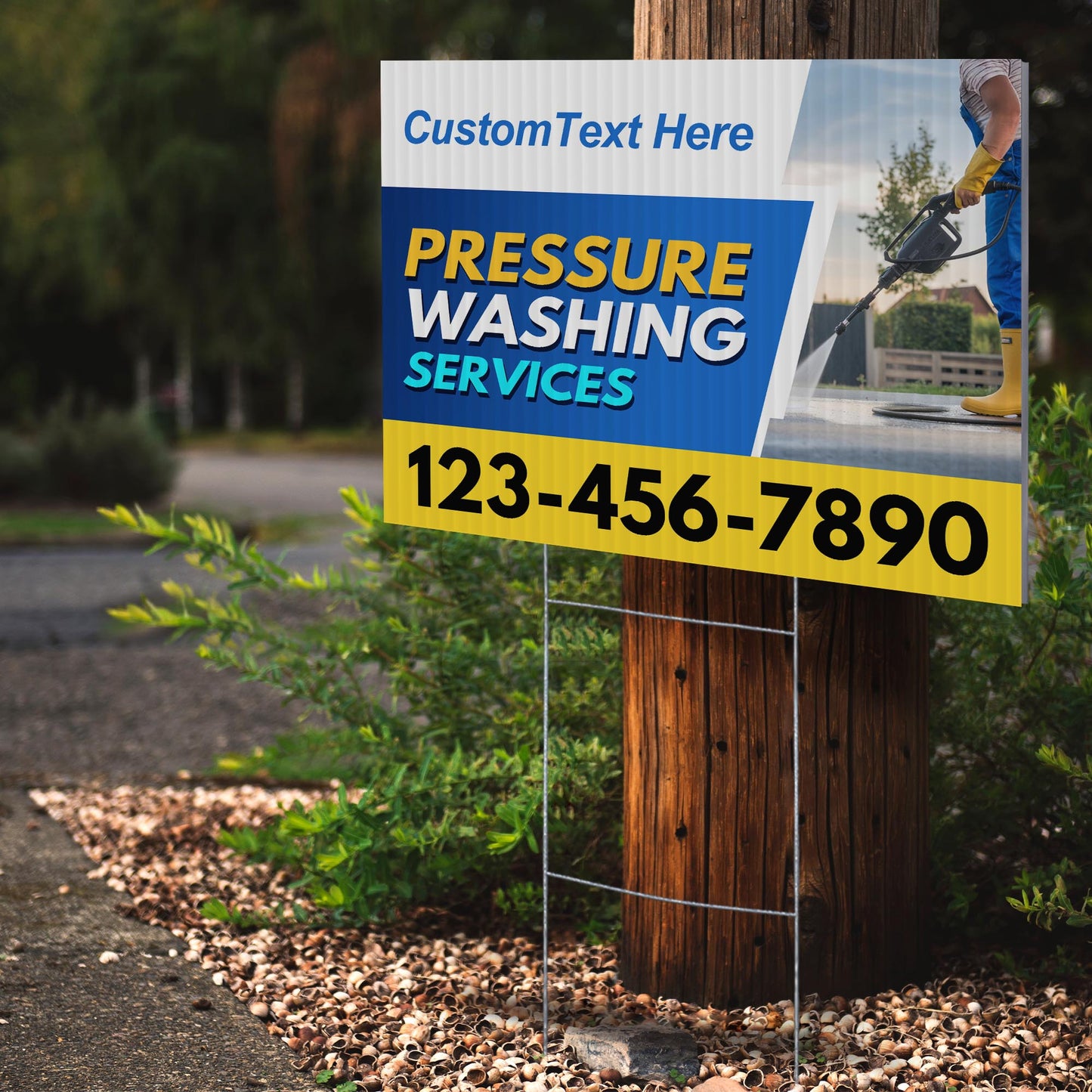 Pressure Washing Services Yard Sign Design 1 -  BFS-PWS-24X18-DS-D1-BFS-PWS--24X18-SS-D1