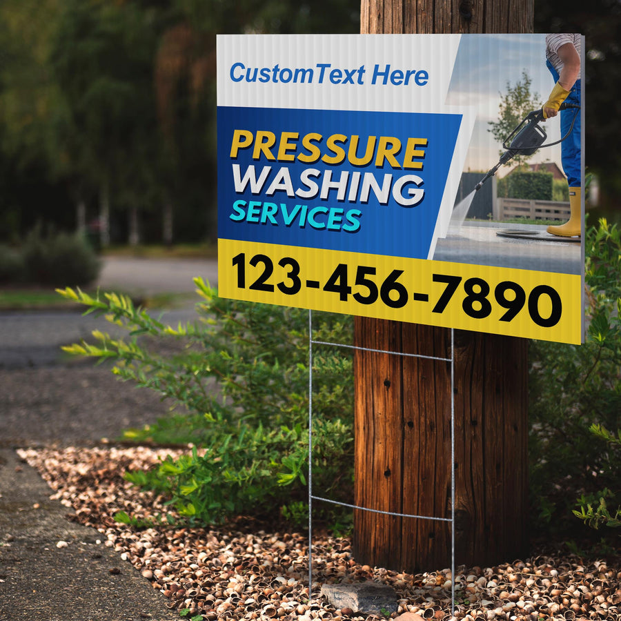 Pressure Washing Services Yard Sign Design 1 -  BFS-PWS-24X18-DS-D1-BFS-PWS--24X18-SS-D1