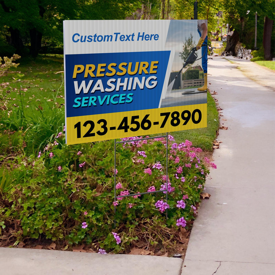 Pressure Washing Services Yard Sign Design 1 -  BFS-PWS-24X18-DS-D1-BFS-PWS--24X18-SS-D1