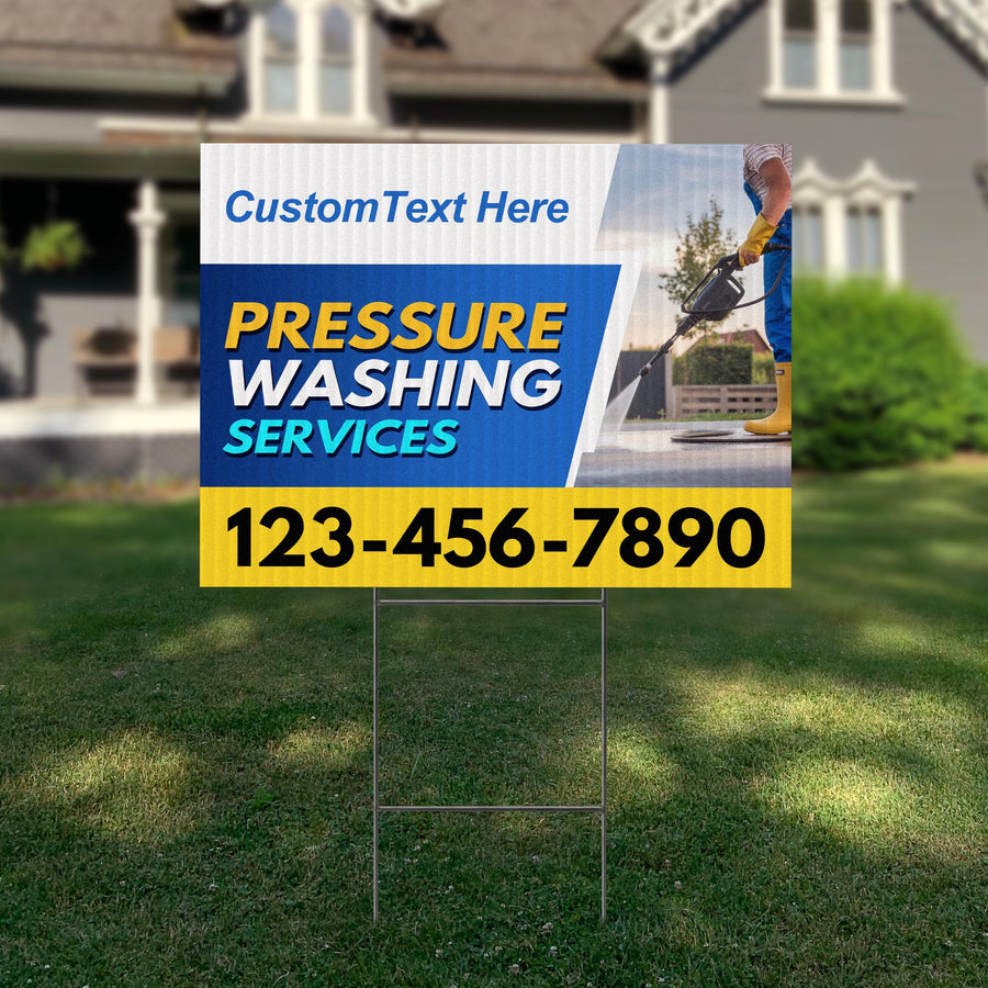 Pressure Washing Services Yard Sign Design 1 -  BFS-PWS-24X18-DS-D1-BFS-PWS--24X18-SS-D1