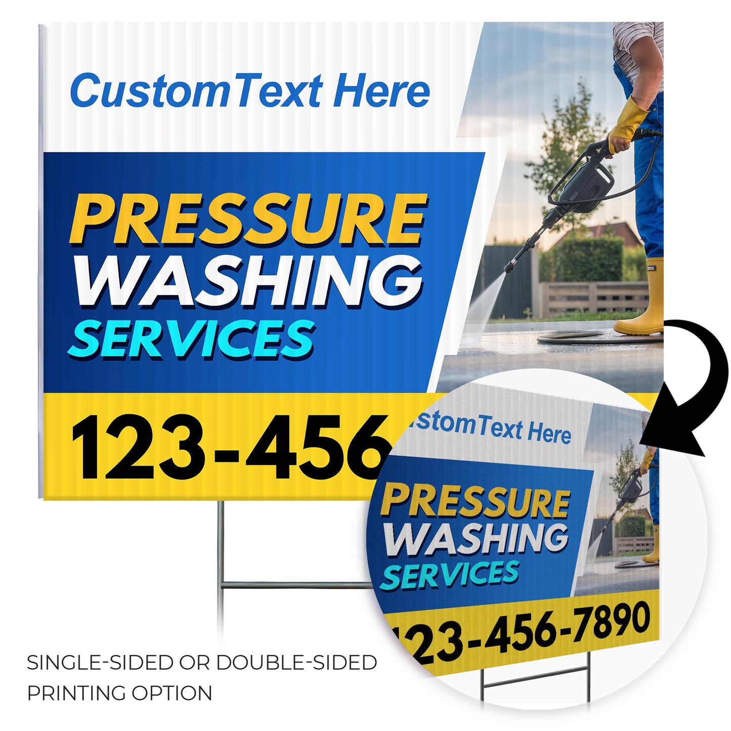 Pressure Washing Services Yard Sign Design 1 -  BFS-PWS-24X18-DS-D1-BFS-PWS--24X18-SS-D1