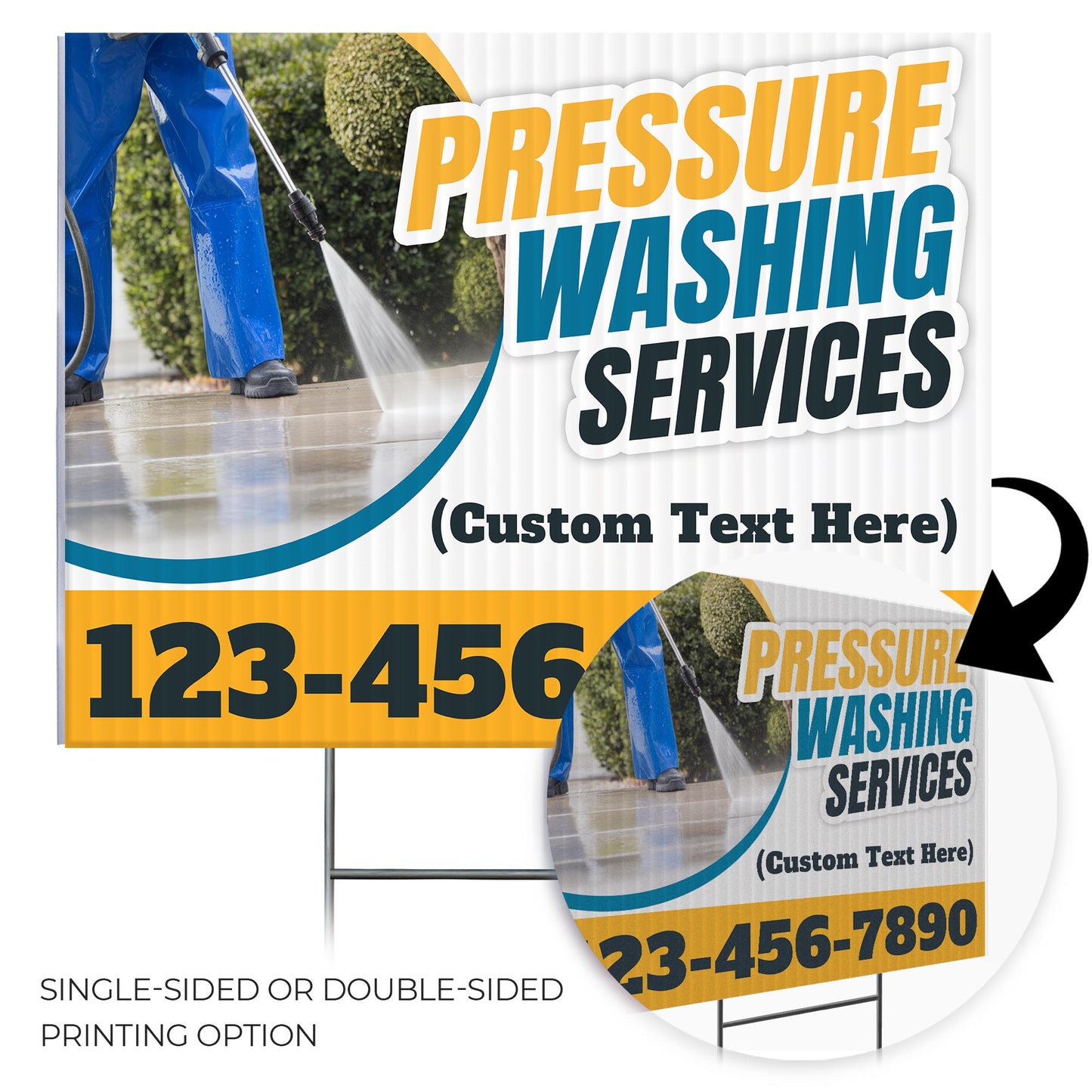 Pressure Washing Services Yard Sign Design 5 -  BFS-PWS-24X18-DS-D5-BFS-PWS--24X18-SS-D5