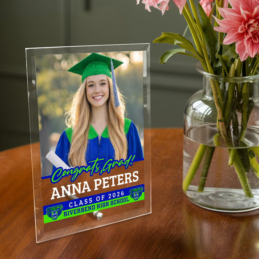 Riverbend High School Glass Plaque Design 2