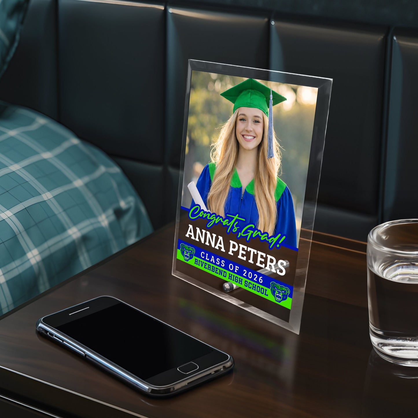 Riverbend High School Glass Plaque Design 2