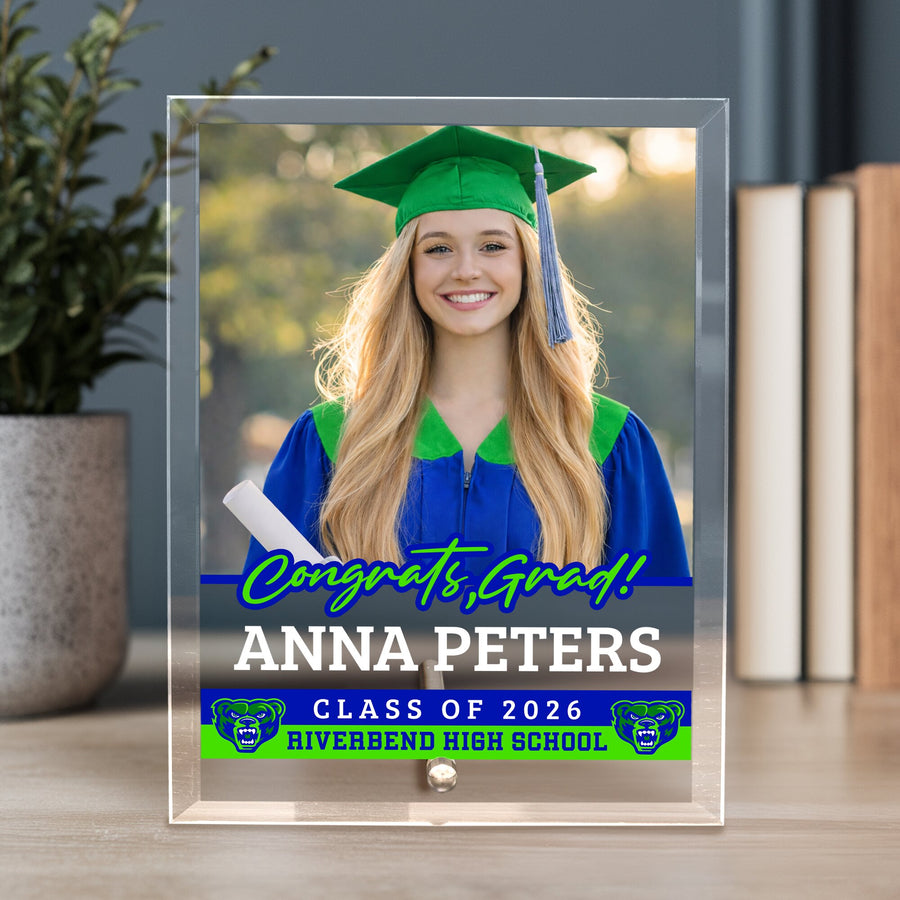 Riverbend High School Glass Plaque Design 2