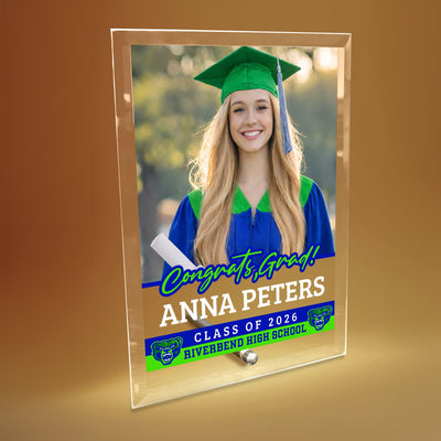 Riverbend High School Glass Plaque Design 2