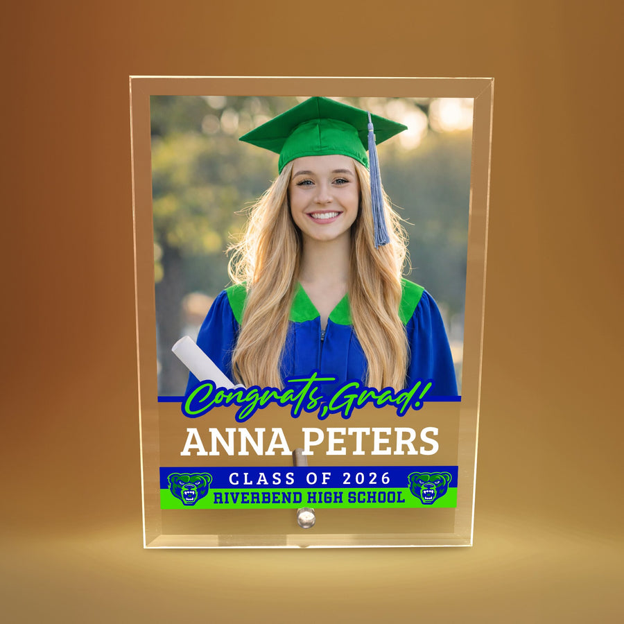 Riverbend High School Glass Plaque Design 2