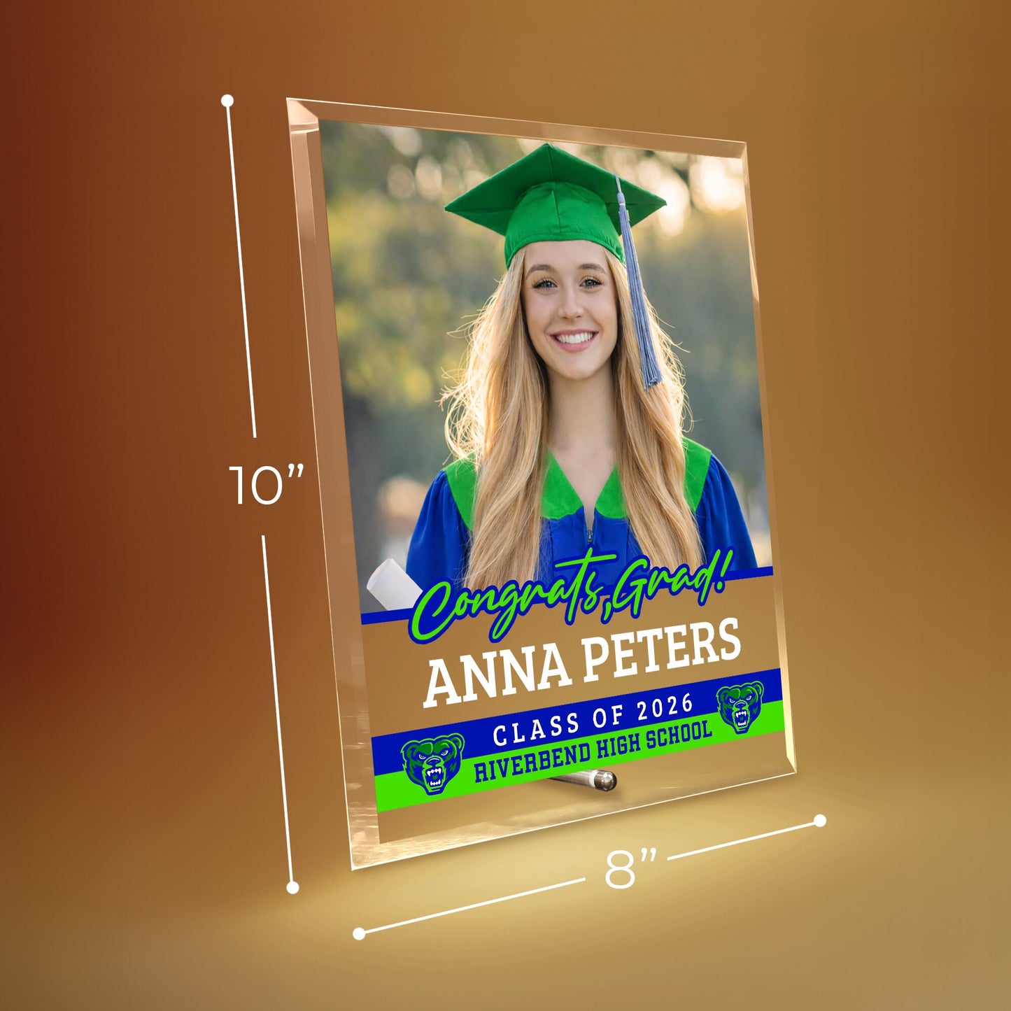 Riverbend High School Glass Plaque Design 2
