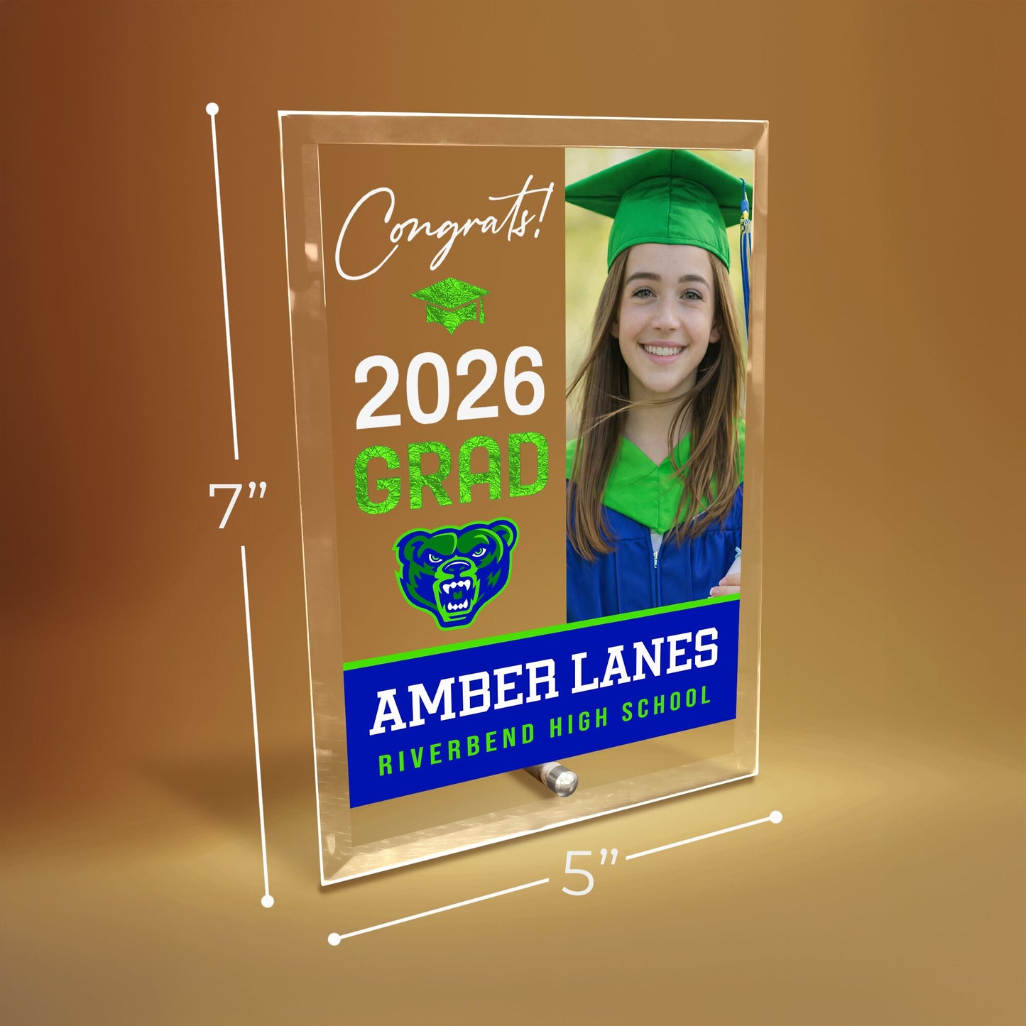 Riverbend High School Glass Plaque Design 4