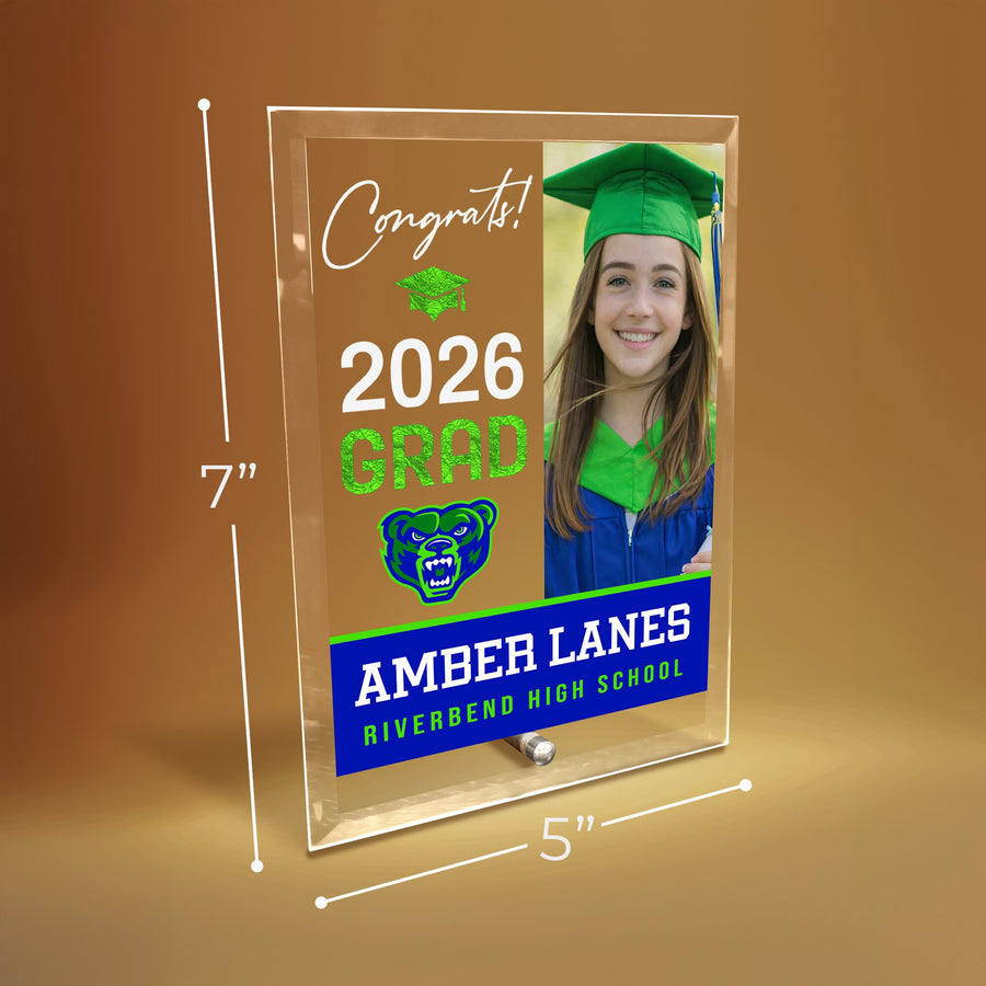 Riverbend High School Glass Plaque Design 4