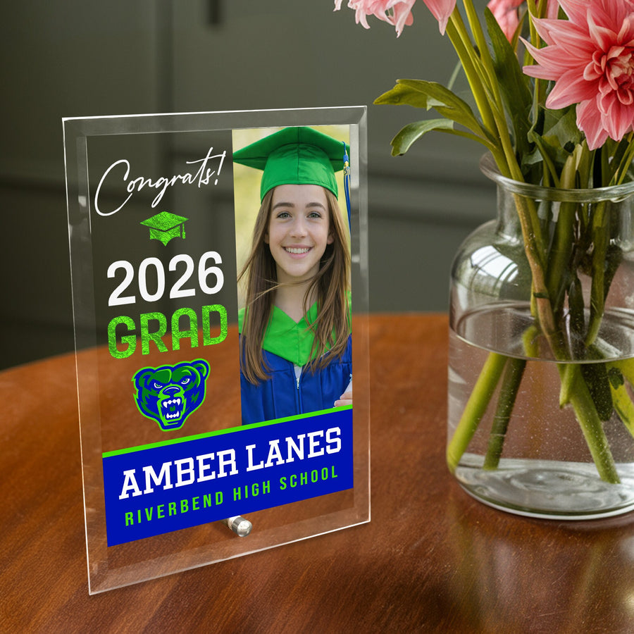 Riverbend High School Glass Plaque Design 4