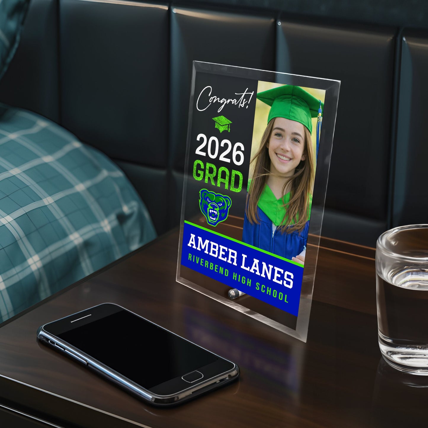 Riverbend High School Glass Plaque Design 4