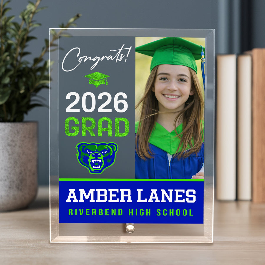 Riverbend High School Glass Plaque Design 4