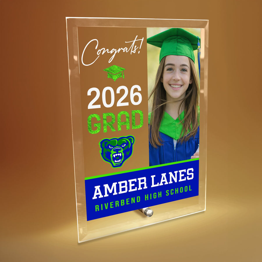 Riverbend High School Glass Plaque Design 4
