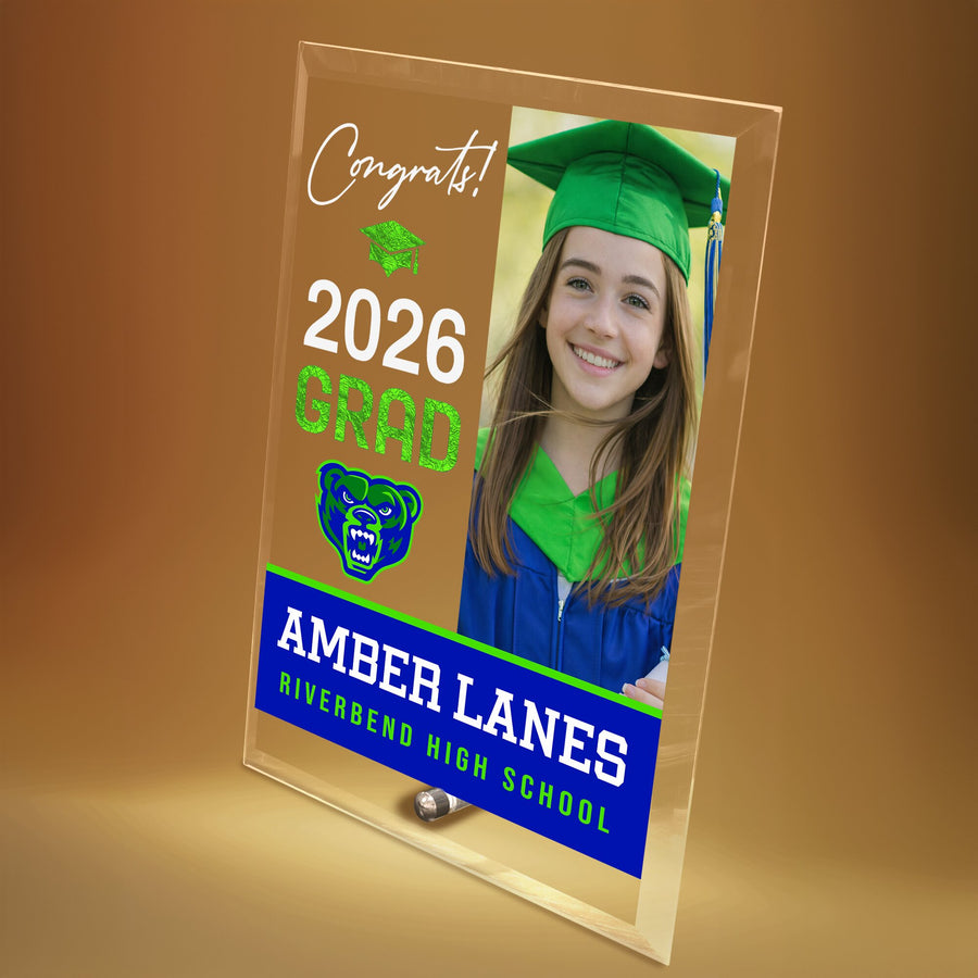 Riverbend High School Glass Plaque Design 4