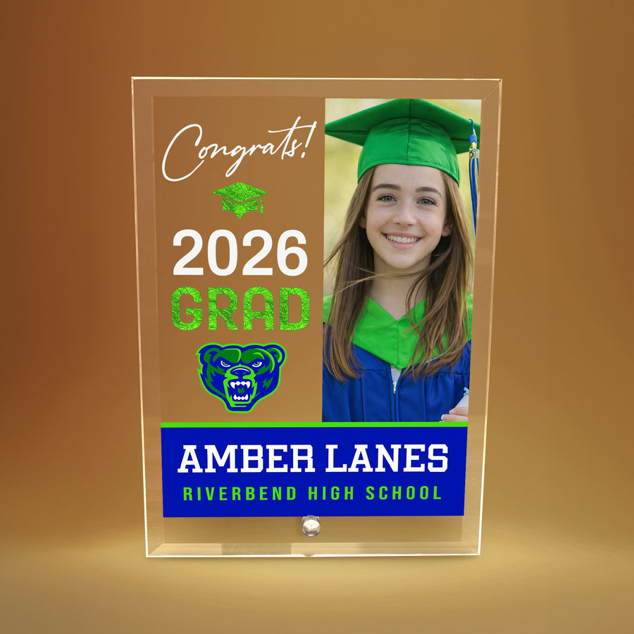 Riverbend High School Glass Plaque Design 4