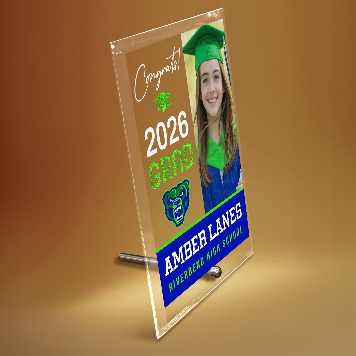 Riverbend High School Glass Plaque Design 4