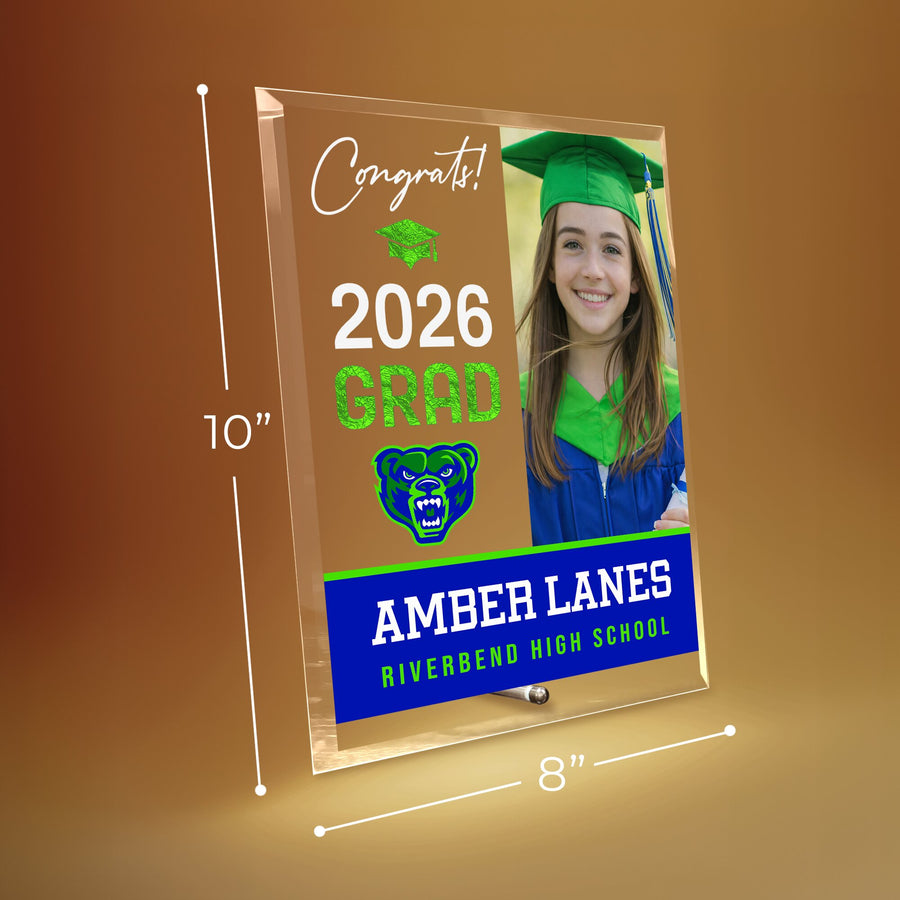 Riverbend High School Glass Plaque Design 4