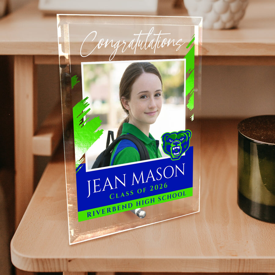 Riverbend High School Glass Plaque Design 5