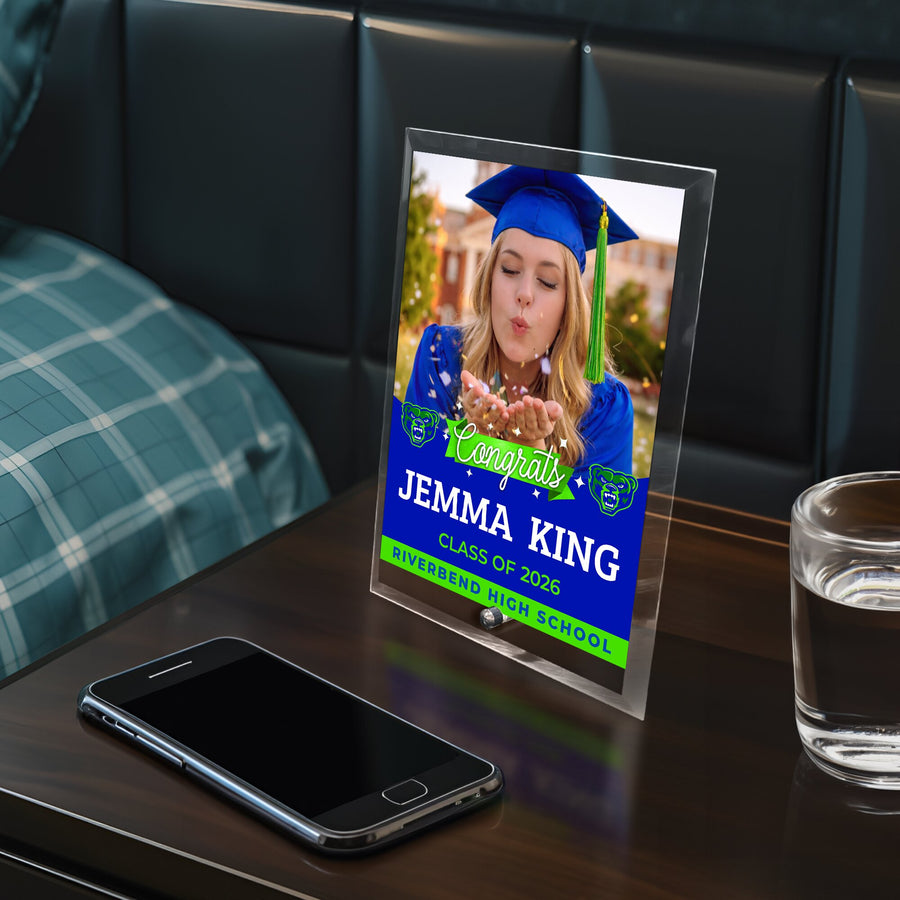 Riverbend High School Glass Plaque Design 6